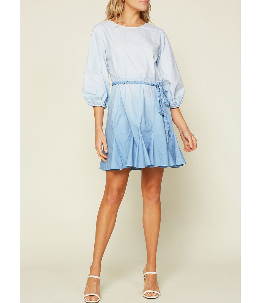 Eliza J Mock Halter High Neck Tiered Midi Dress