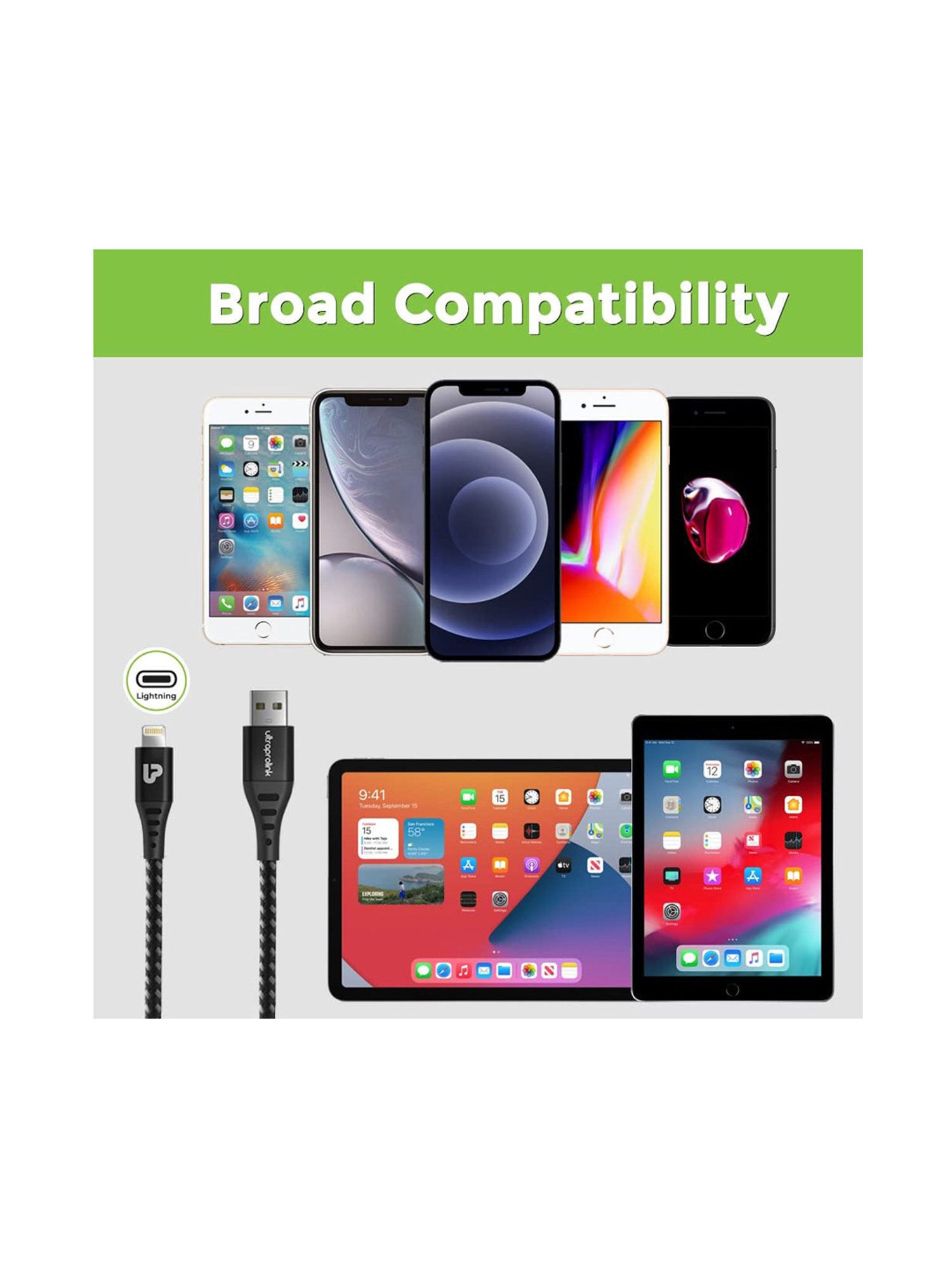 UltraProlink UL1068 Zoom 3A/15W USB-A Fast charging & Data Transfer 1.2m - Black