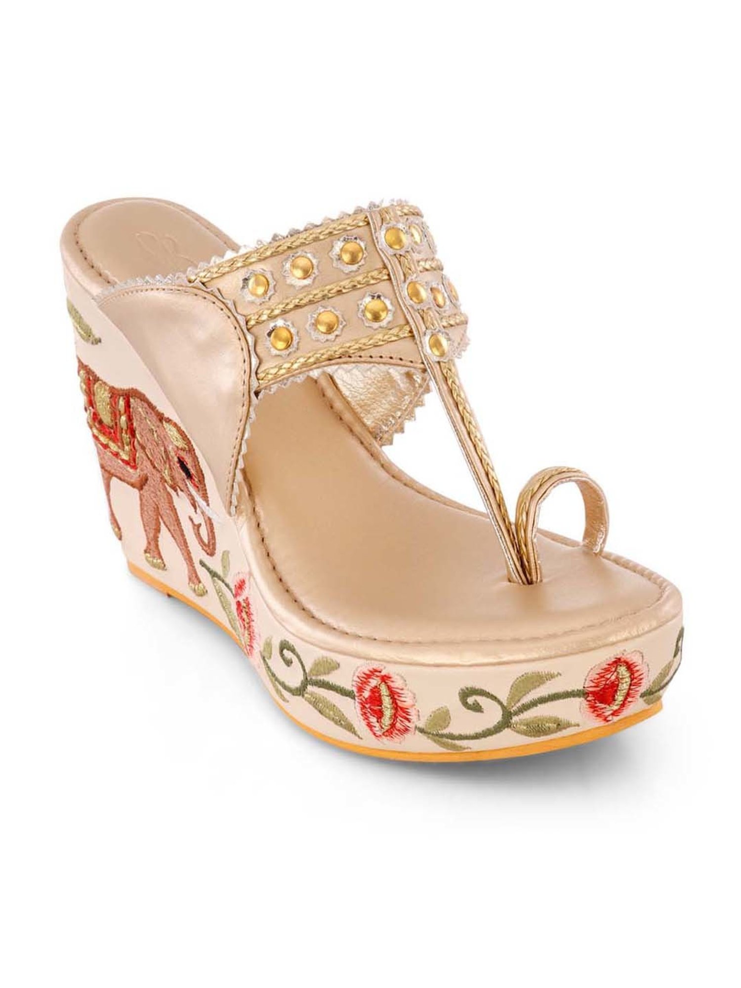 Sole House Women's Multicolor Toe Ring Wedges