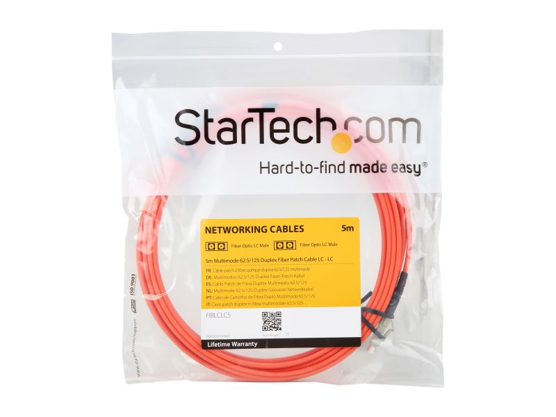 Fiber Optic Cable LC-LC 9/125 Duplex Single-Mode Fiber Cable Yellow 5 meters
