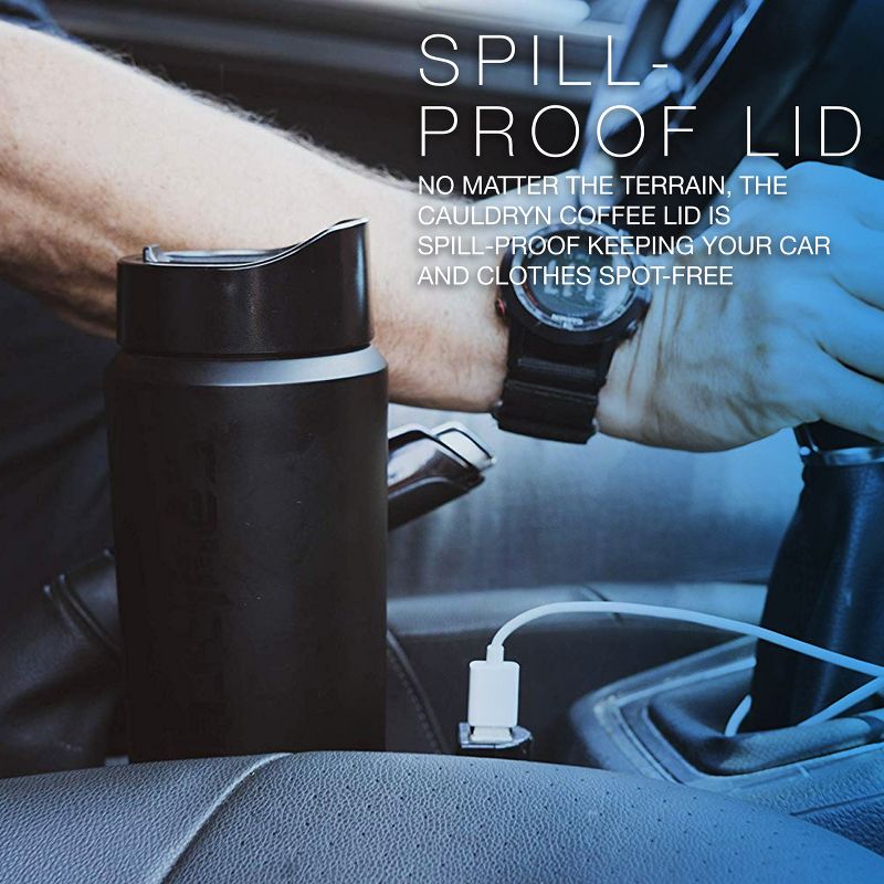 Cauldryn Smart Mug Replacement Lid, Spill Proof & Insulated, Compatible with Cauldryn Heated Travel Mugs