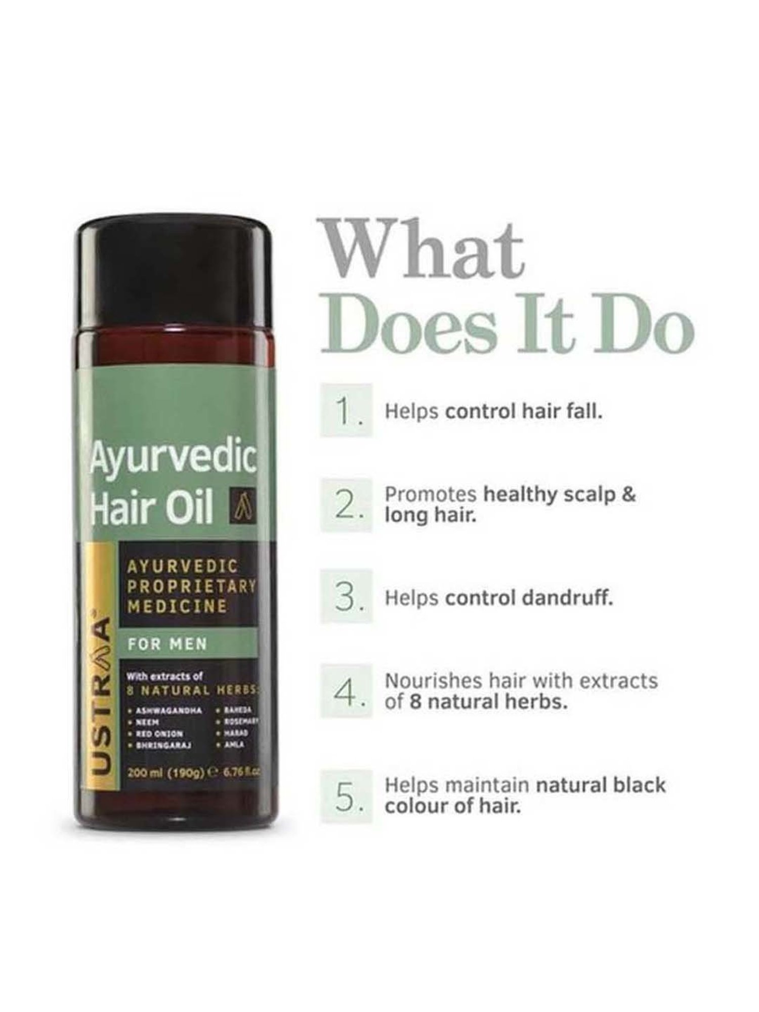 Ustraa Ayurvedic Beard Growth Oil & Hair Growth Vitalizer Combo