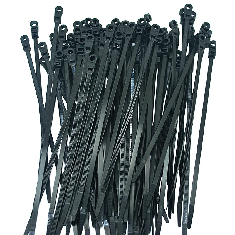 100  BLACK MOUNTING HOLE CABLE TIE ZIP WRAPS 7 SATELLITECABLE CT7BLKMH Original Version