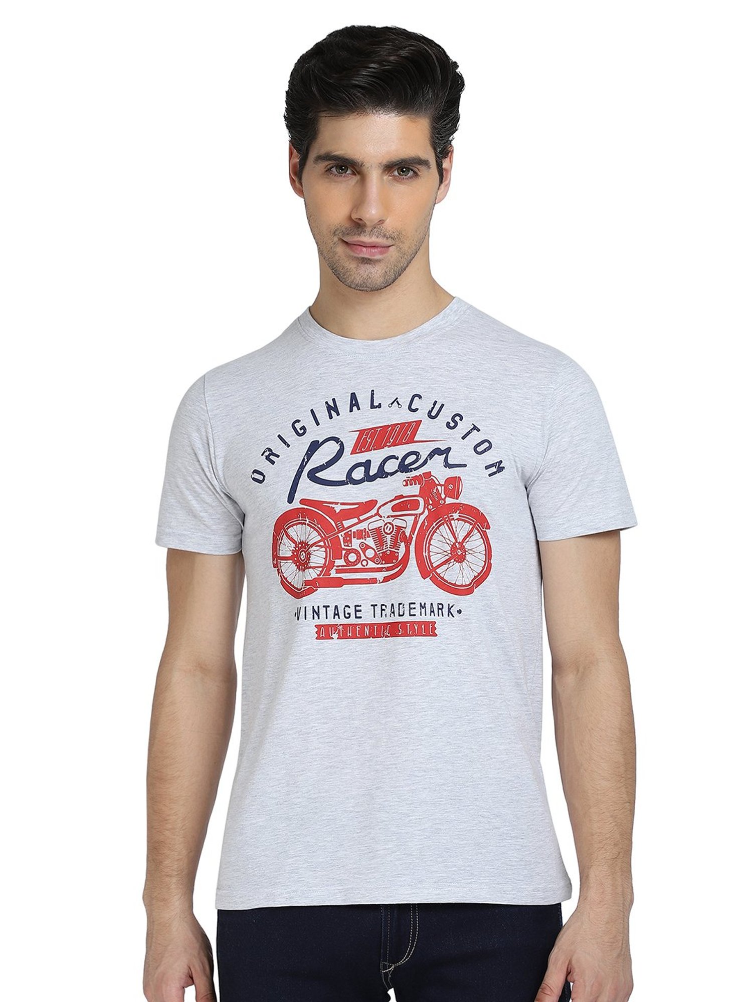 Dyca Grey & Blue Crew T-Shirt - Pack of 2