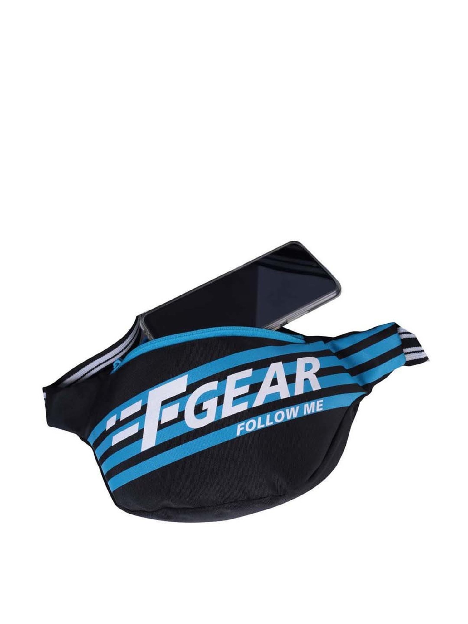 F Gear Black Printed Waist Pouch