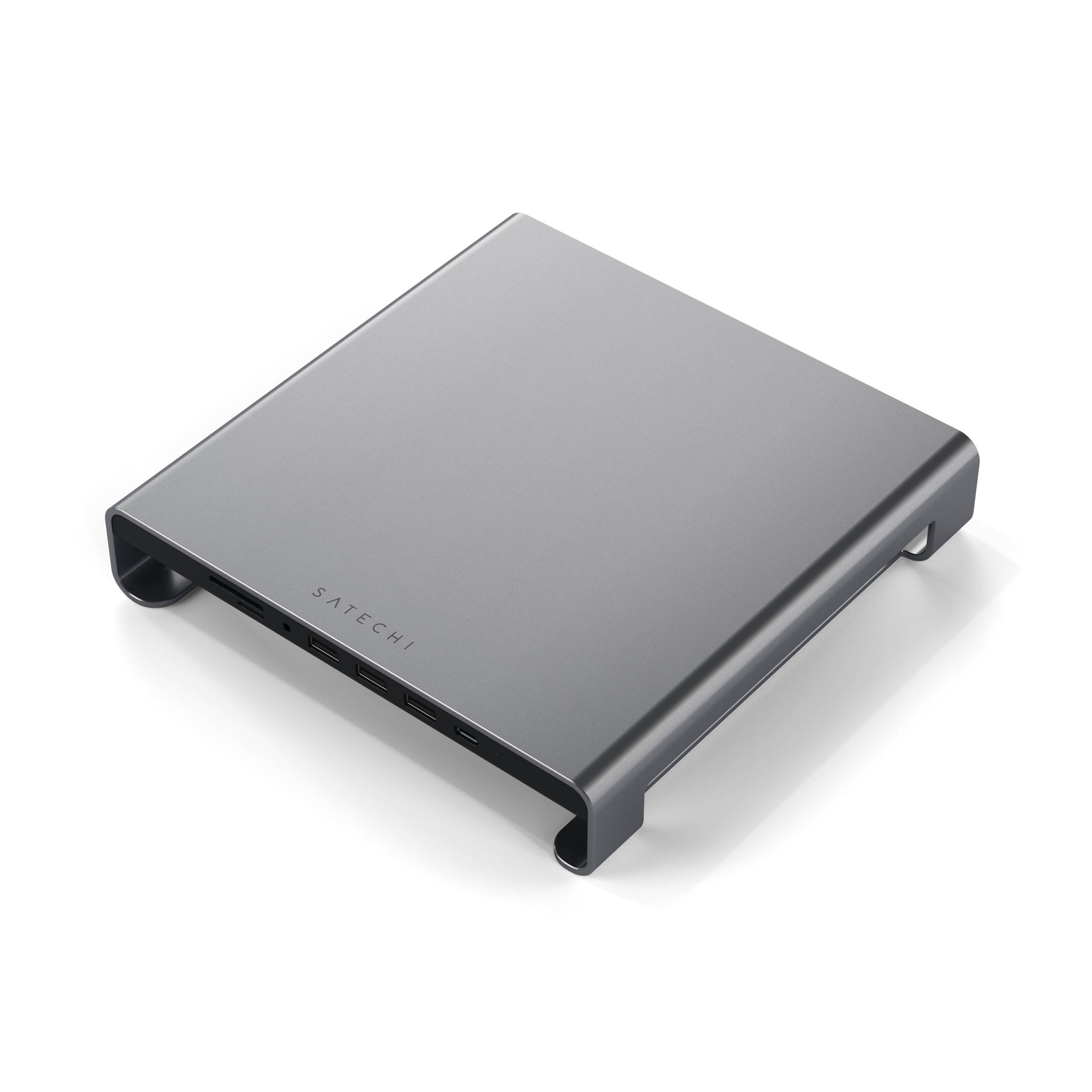 Satechi Type-C Aluminum Monitor Stand Hub with USB-C Data, USB 3.0, Micro/SD Card Slots & 3.5mm Headphone Jack - Compatible with iMac Pro, 2019/2017/2016 iMac (Silver)