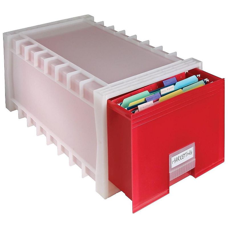 Storex Plastic Drawer, Letter/Legal Size, Red 61105U01C