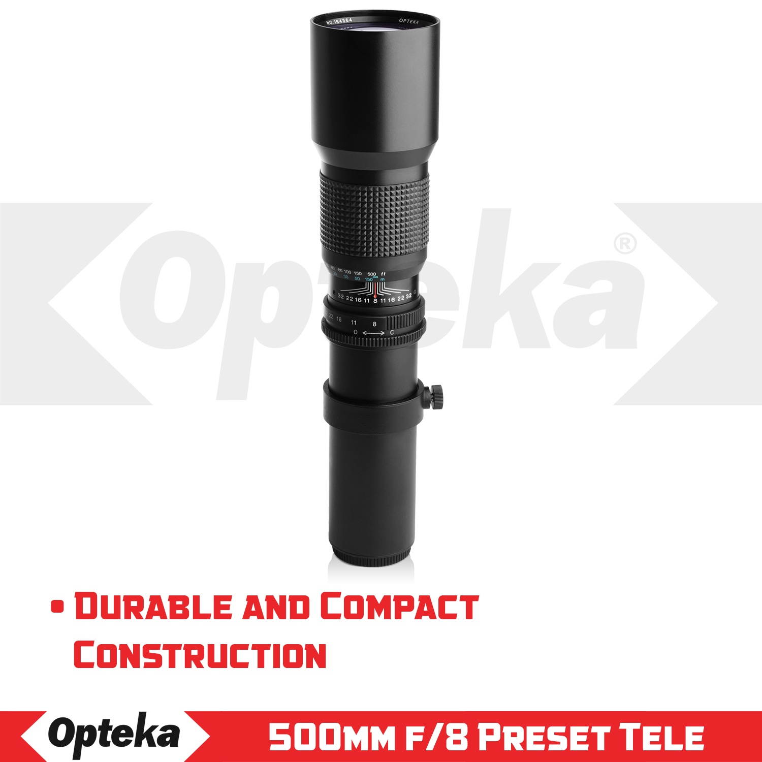 Opteka 500mm f/8 Telephoto Lens for Sony a9, a7R, a7S, a7, a6500, a6300, a6000, a5100, a5000, a3000, NEX-7, NEX-6, NEX-5T, NEX-5N, NEX-5R, 3N and other E-Mount Digital Mirrorless Cameras
