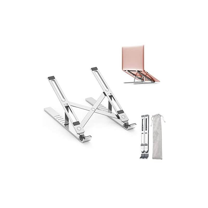Adjustable Laptop Stand  Portable Aluminum Computer Holder Ergonomic Foldable Desktop Riser with 6 Levels Height Compatible with MacBook Air Pro Dell XPS More 10156 PC Notebook