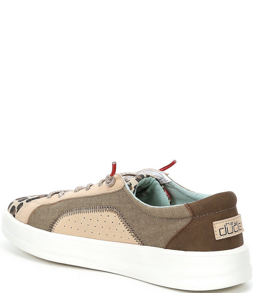 Hey Dude Women's Karina Leopard Print Washable Lace-Up Sneakers