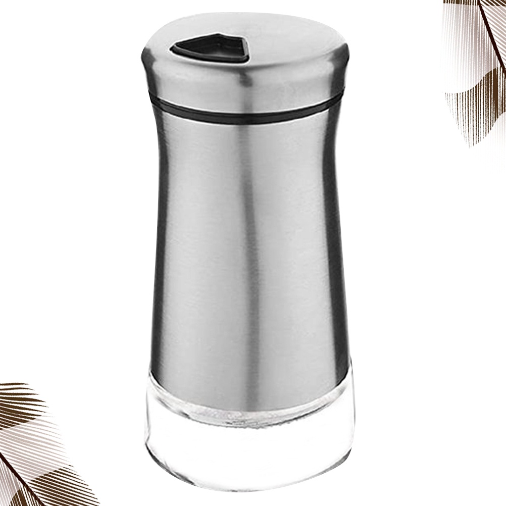 1Pc Stainless Steel Glass Seasoning Bottle Can Jar Pepper Container Kitchen Supply Home Accessory for Home Restaurant Kitchen