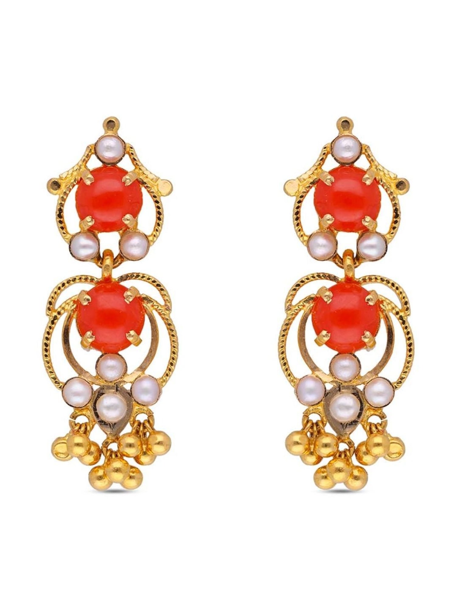 CKC Opulent Gold Drops Set with Pearl and Coral