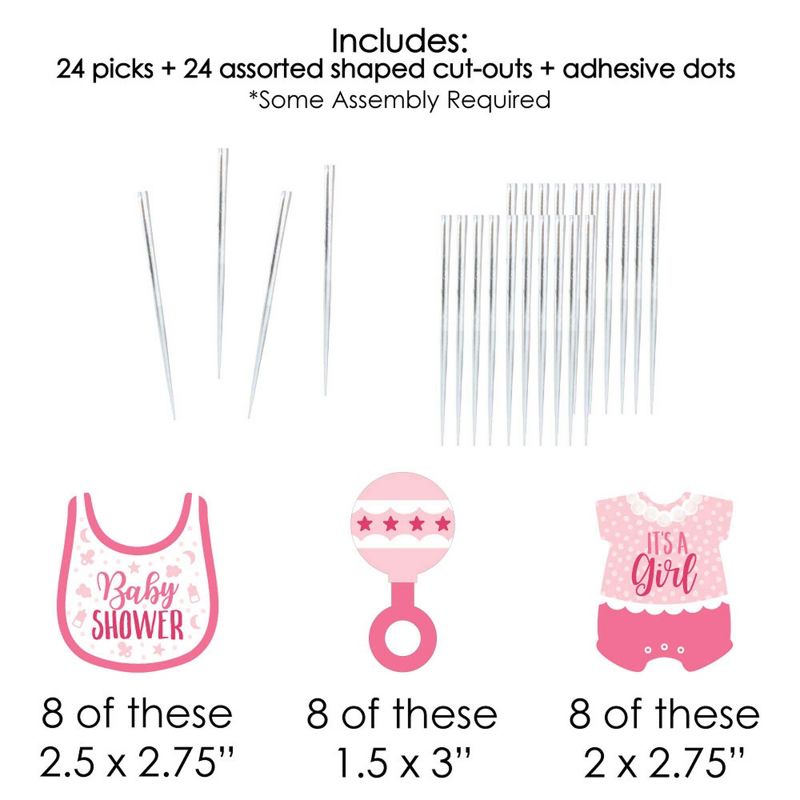 Big Dot of Happiness Hello Little One - Pink and Gold - Table Decorations - Girl Baby Shower Fold and Flare Centerpieces - 10 Count