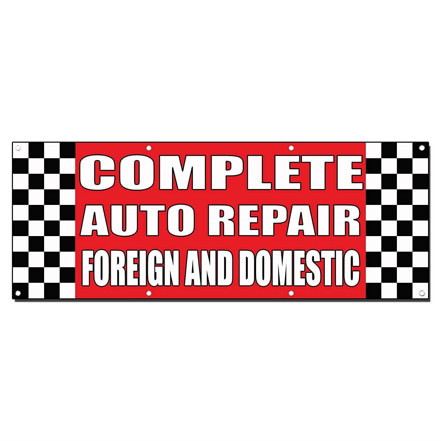Complete Auto Repair Foreign Domestic Body Shop Banner Sign 4' X 8' 8 Grommets
