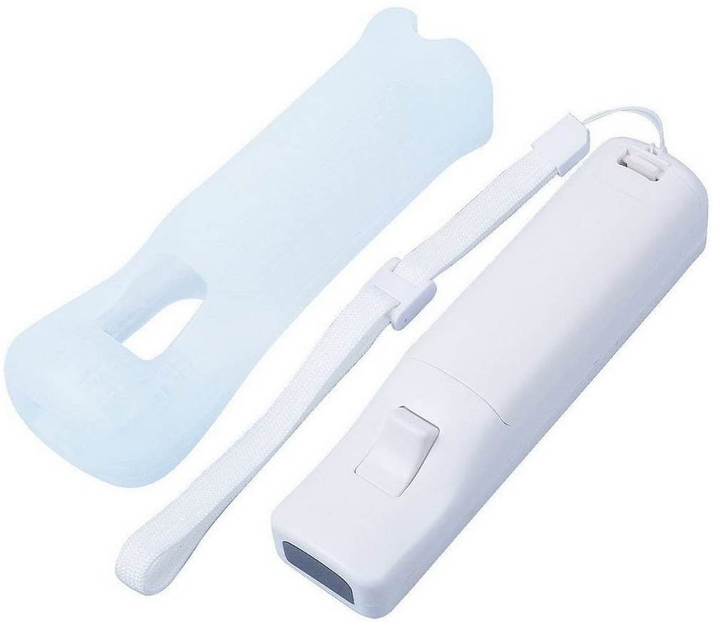 Remote Controller For Wii Nunchuck Remote Game Controller with Silicone Case and Wrist Strap for Nintendo Wii and Wii U (White)