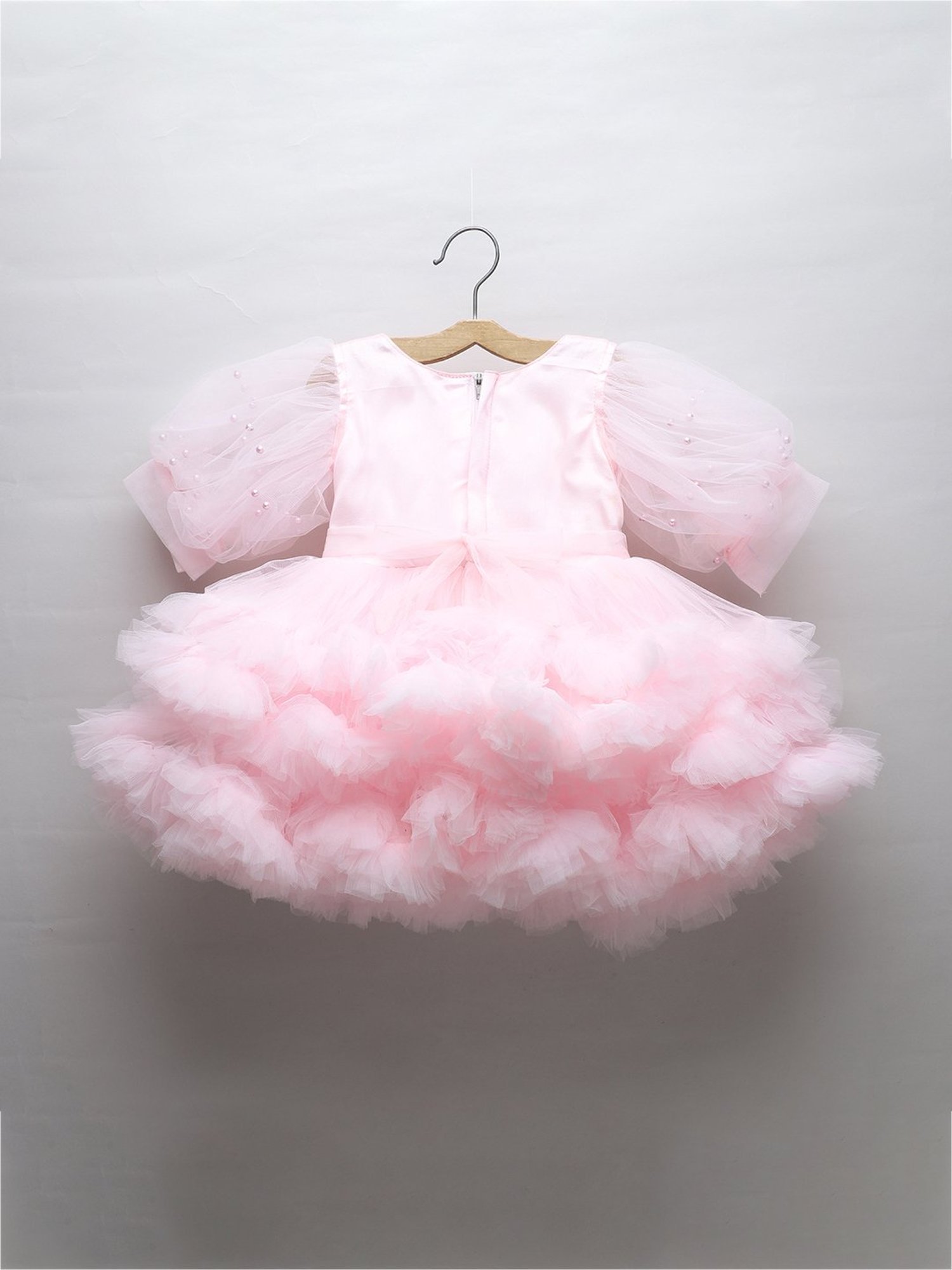 Many Frocks Kids Pink Embroidered Dress