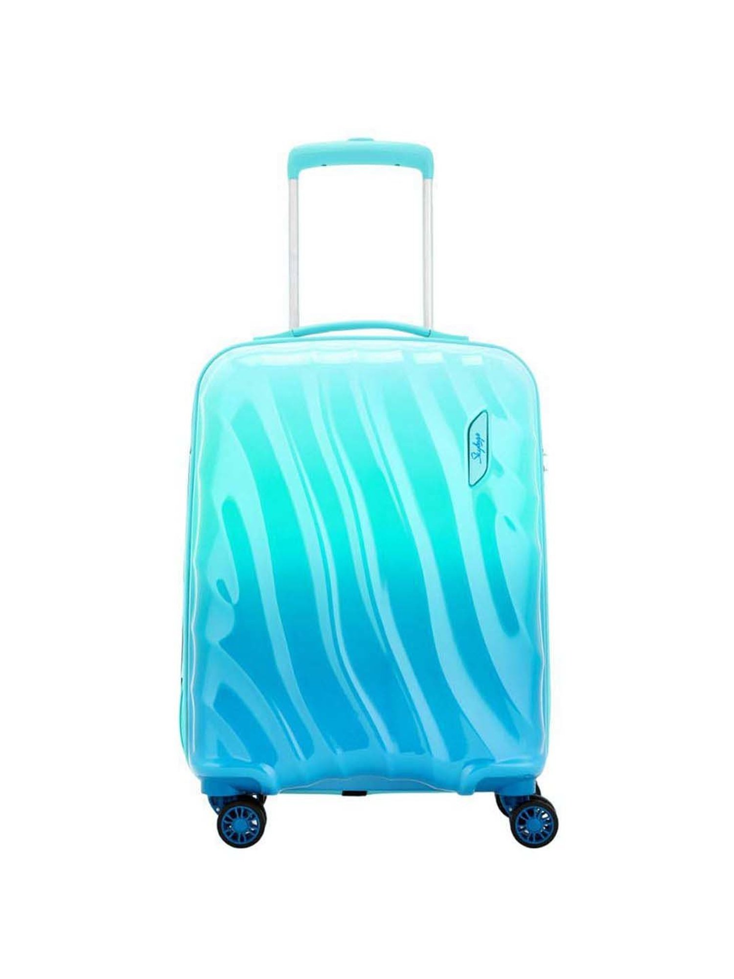 Skybags Openskies Blue Textured Hard Cabin Trolley Bag - 39 cm