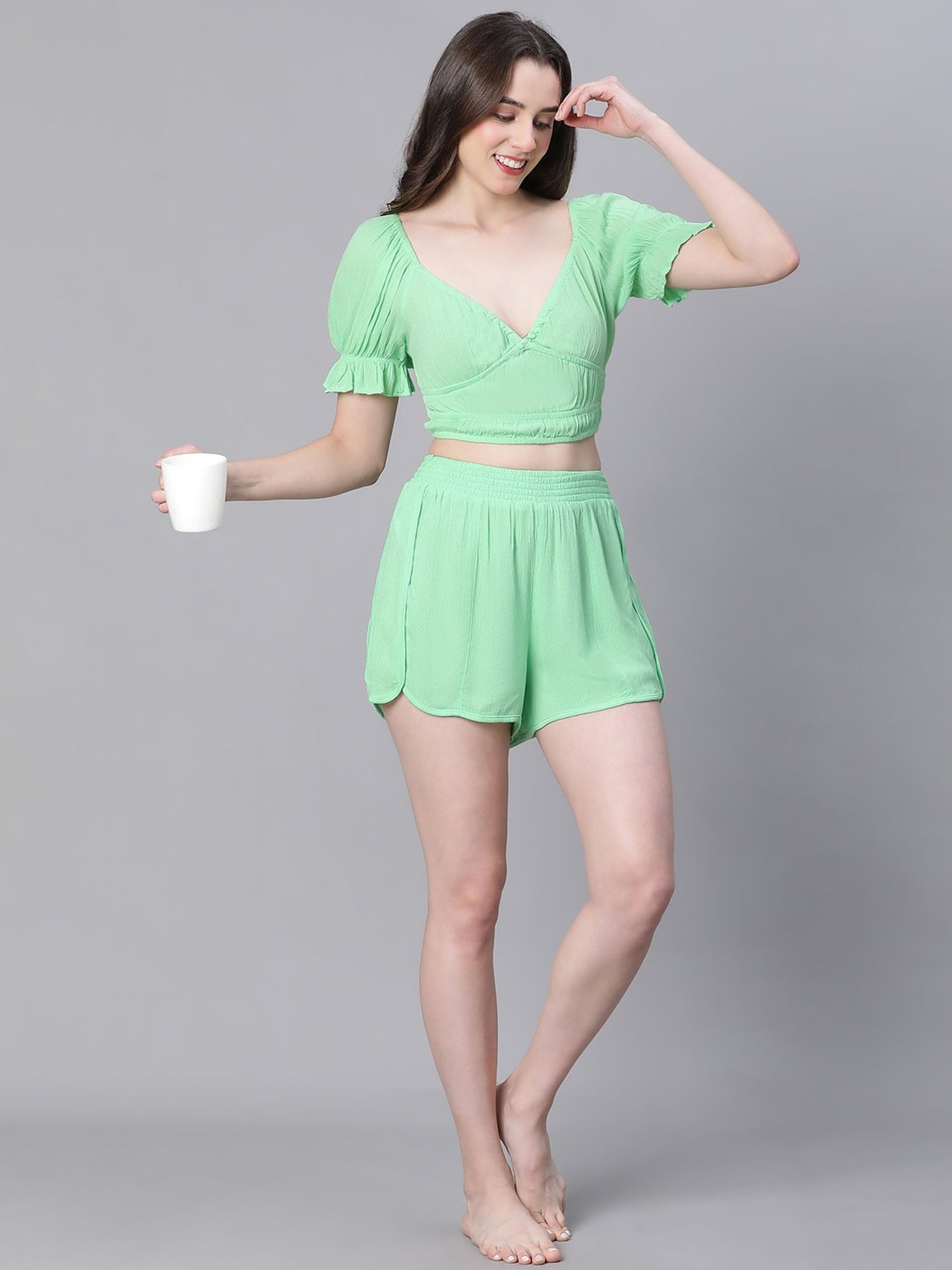 Oxolloxo Mint Green Crop Top