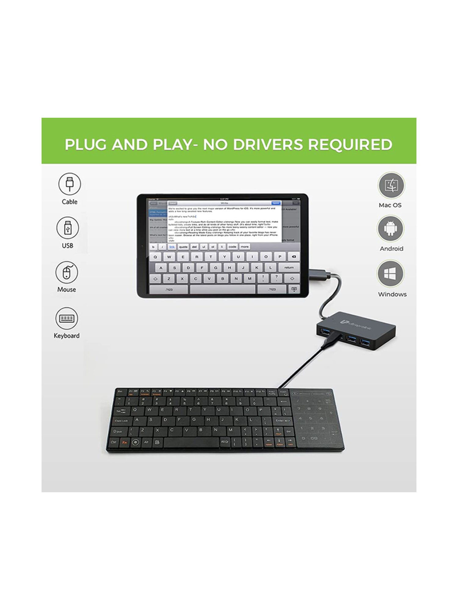 UltraProlink UL1054 iExpand USB Type C 3.1 (Gen 1) to USB-A 3.0 x 4 Port Hub