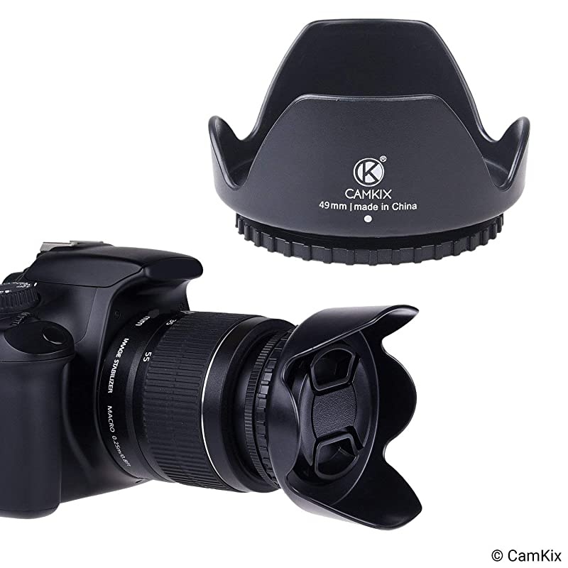 Set of 2 Camera Lens Hoods Rubber (Collapsible) + Tulip Flower - Sun Shade/Shield - Reduces Lens Flare and Glare - Blocks Excess Sunlight for Enhanced Photography and Video