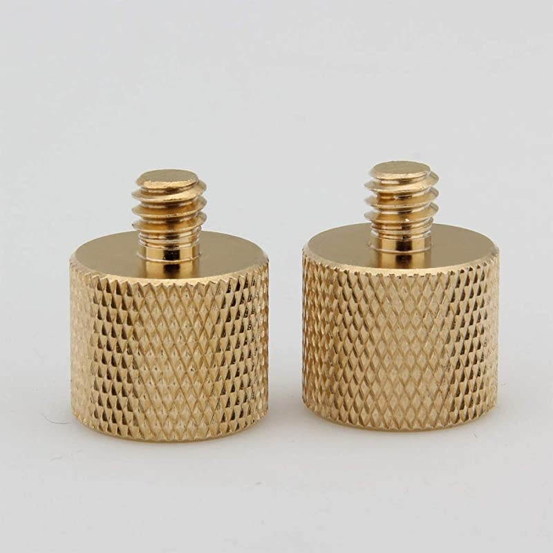 2 PiecesBrass 38quot16 Internal Thread to 14quot 20 External Thread Screw Adapter for Tripod Accessories Microphone Holder Camera Screw Adapter