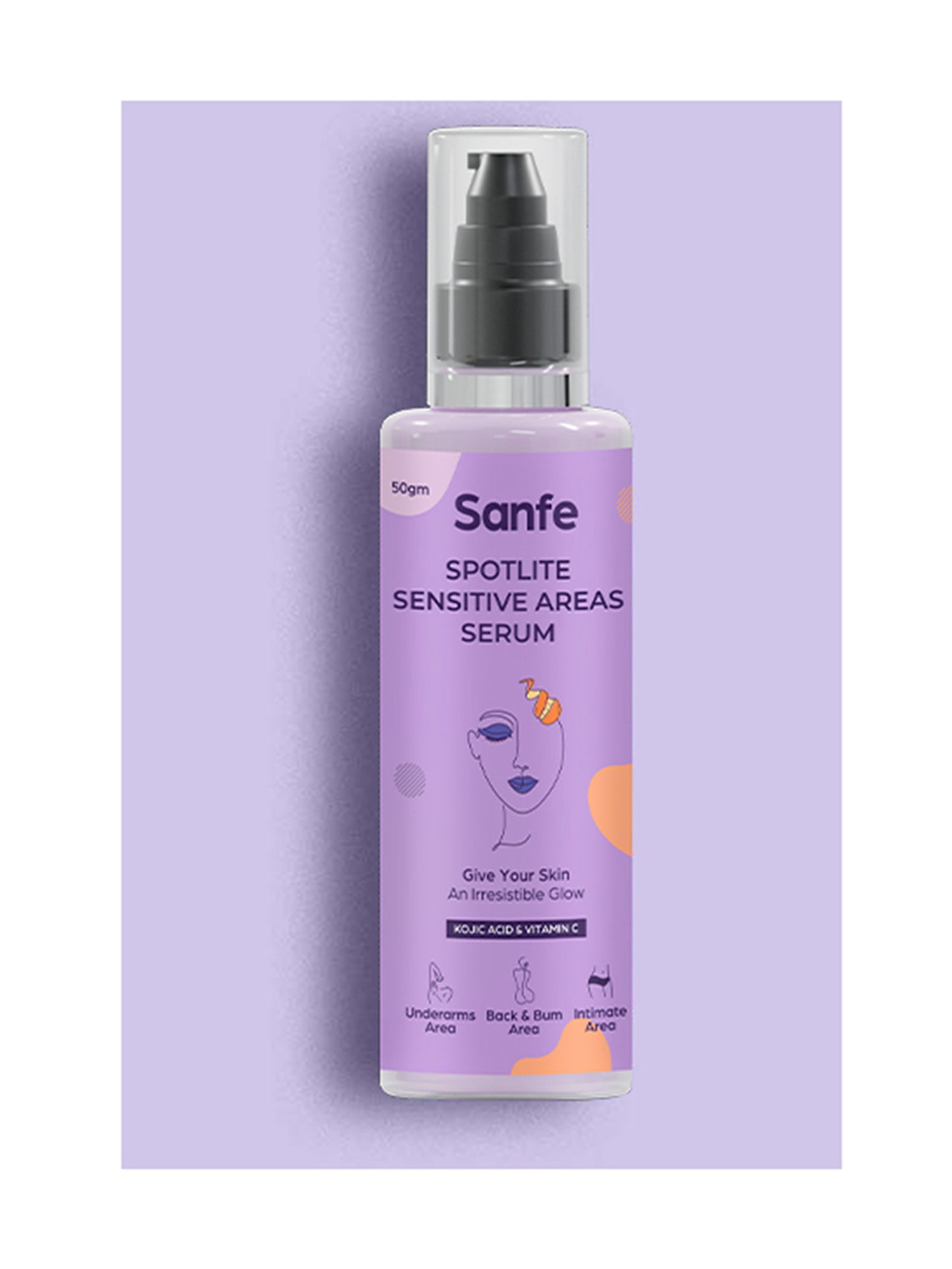 Sanfe Spotlite Kojic Acid and Vitamin C Sensitive Areas Body Serum - 50 gm