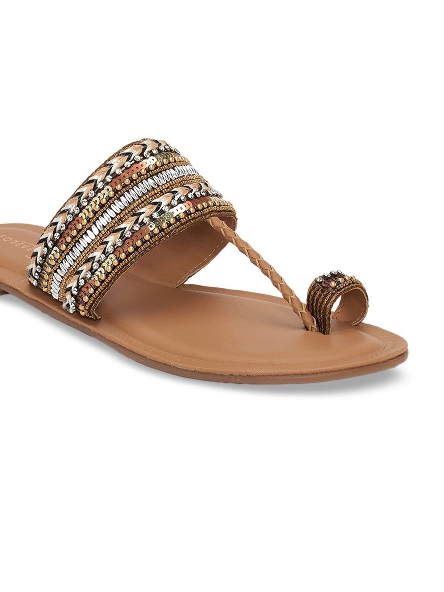 Forever Glam by Pantaloons Women's Multicolor Toe Ring Sandals