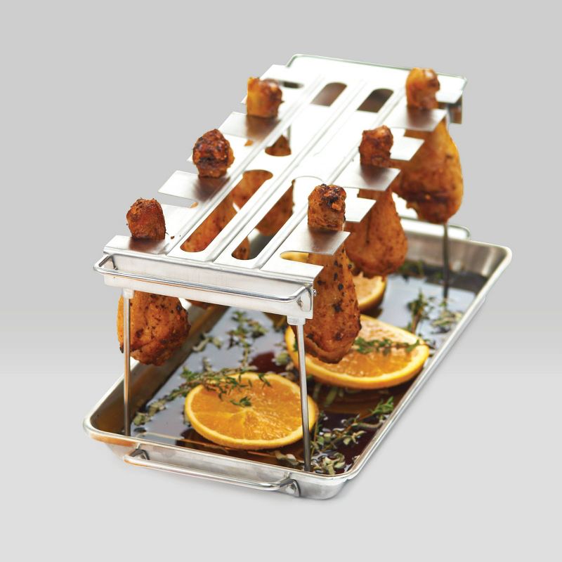 Broil King Wing Rack with Pan Stainless Steel
