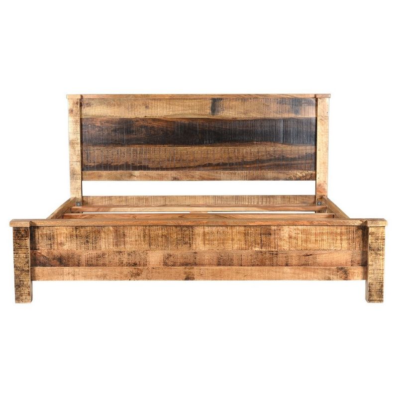 Agra Solid Wood Bed - Queen - Brown - Timbergirl