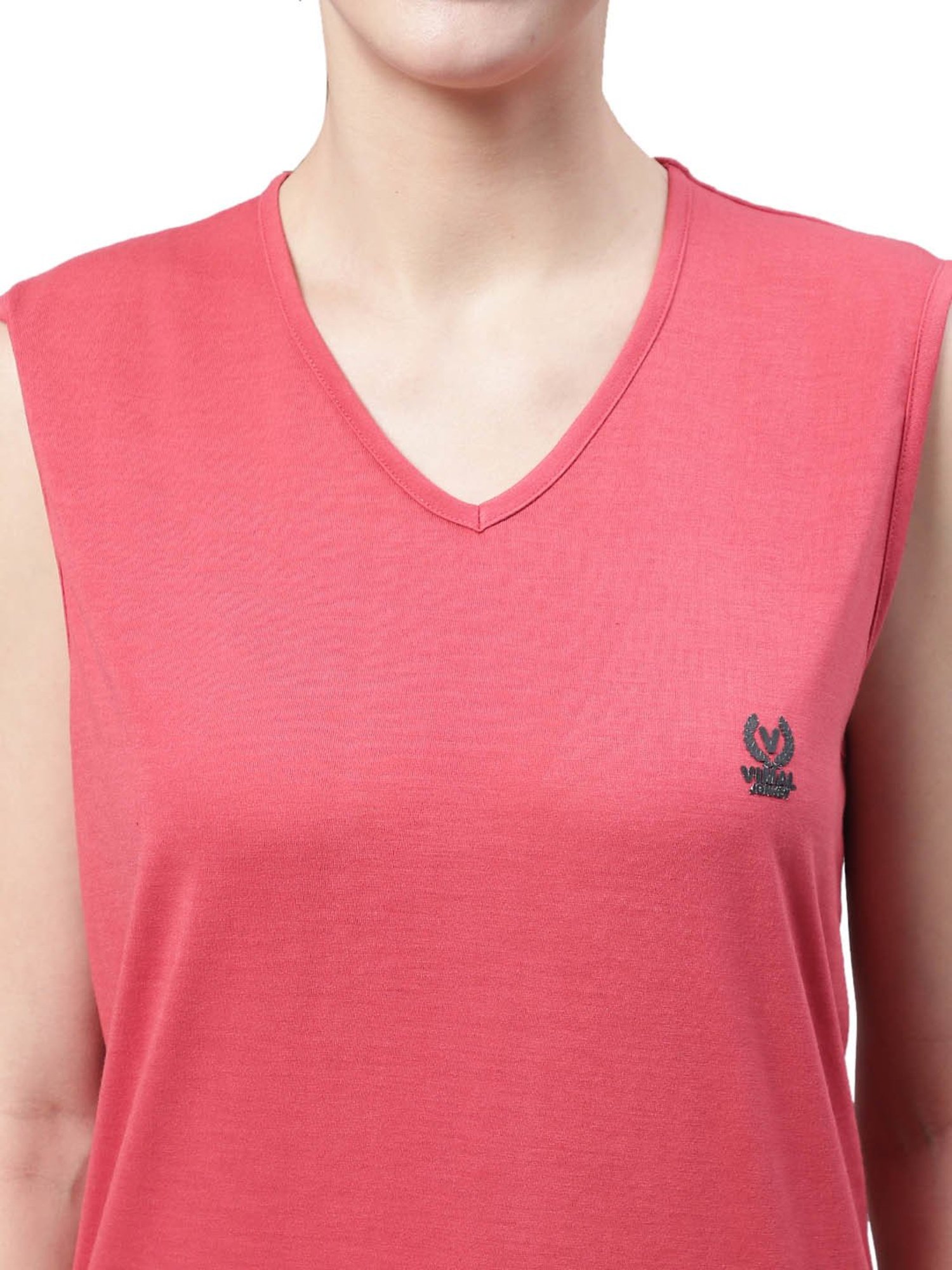 Vimal Jonney pink Cotton Logo Print T-Shirt
