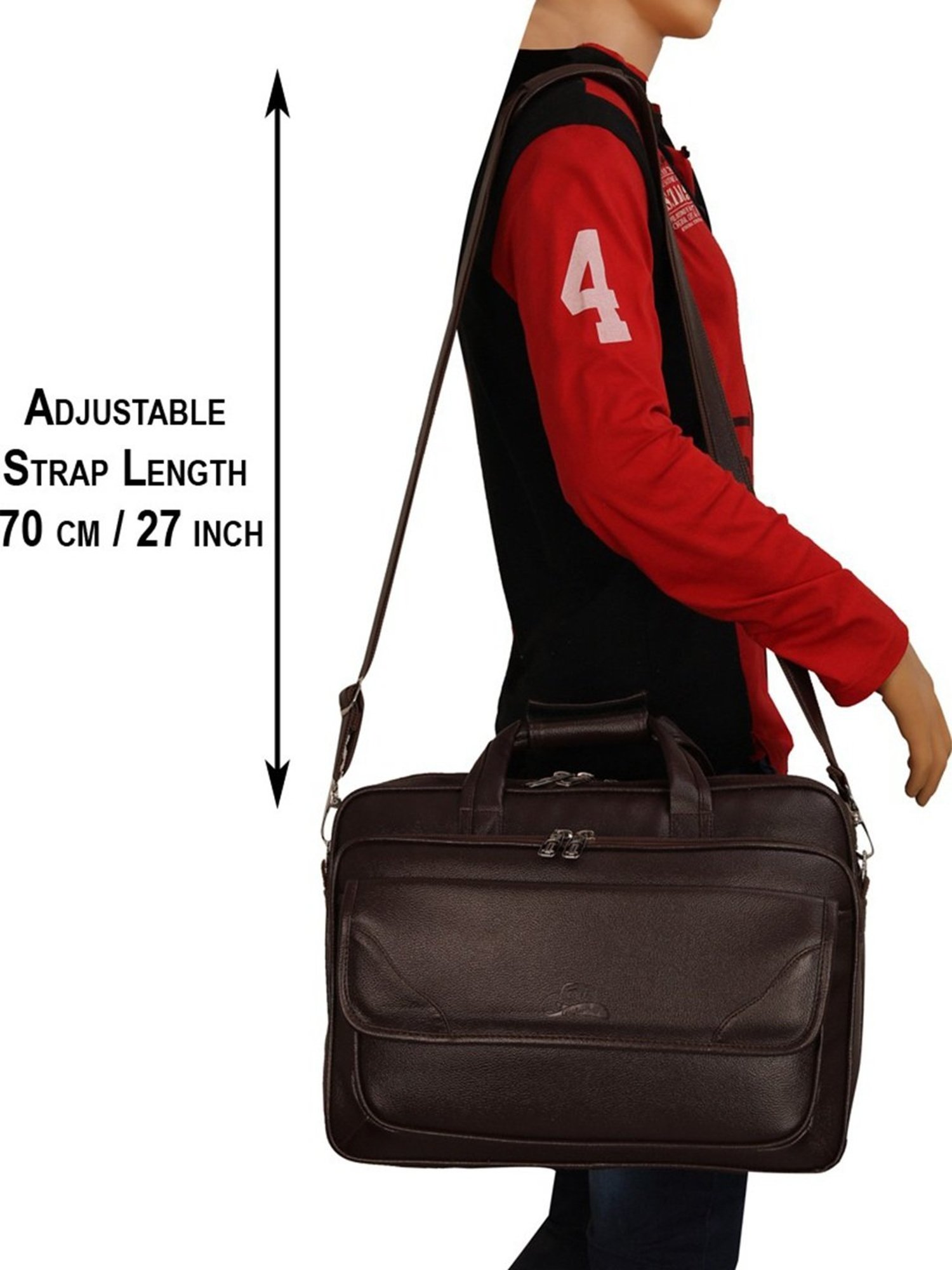 Leather World Brown Synthetic Medium Laptop Messenger Bag