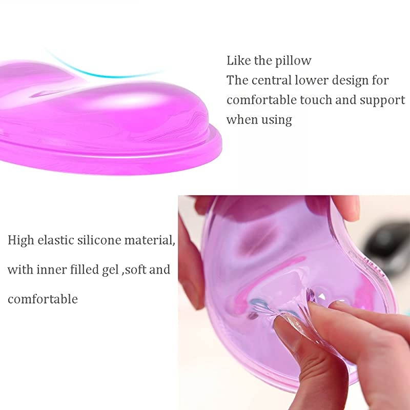 Soft Silicone Gel Mouse Wrist Rest Pad Cool Hand Pillow Cushion Keyboard Wrist Support Ergonomic HeartShaped Translucence Blue