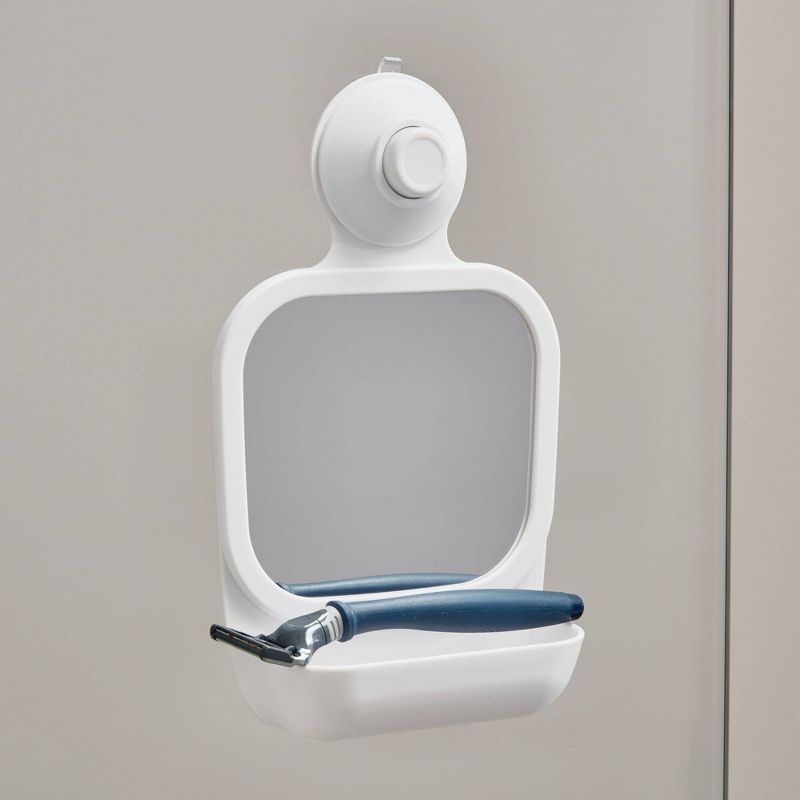 Cade Push Lock Suction Mirror White - iDESIGN