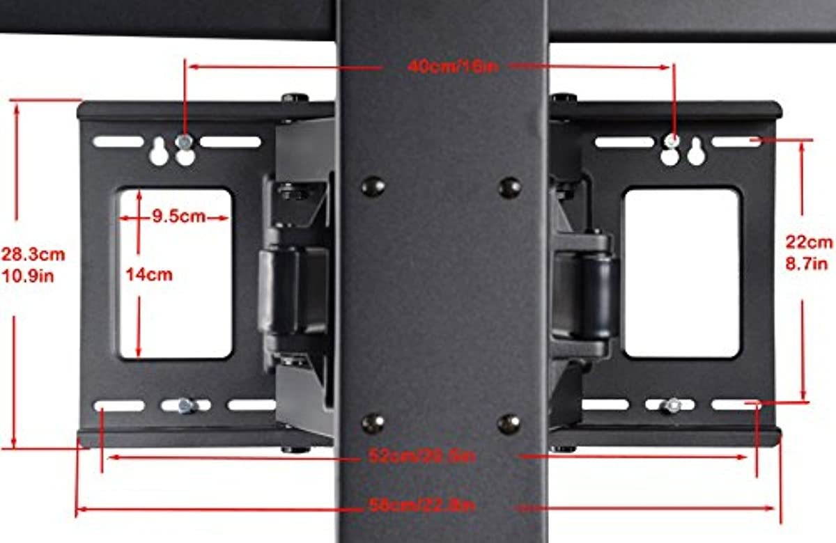 VideoSecu Articulating TV Mount Large Big Heavy Duty Swivel Tilt Wall Mount Bracket for Most 60" 62" 65" 70" 75" 78" 80", Some Models up to 85" 90" LED LCD Plasma TV- Dual Arm pulls Out up to 25" 1YE