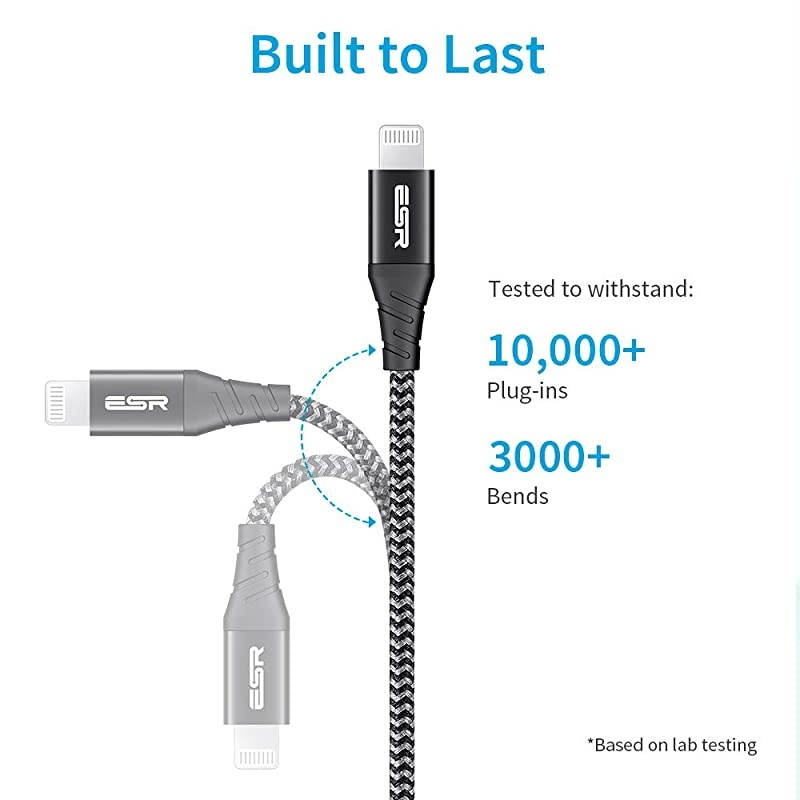 USB C to Lightning Cable 66ft MFiCertified Braided Nylon Power Delivery Fast Charging for iPhone 1212 mini12 Pro12 Pro Max11XRXS MaxXSX8 for Use with TypeC Chargers Black