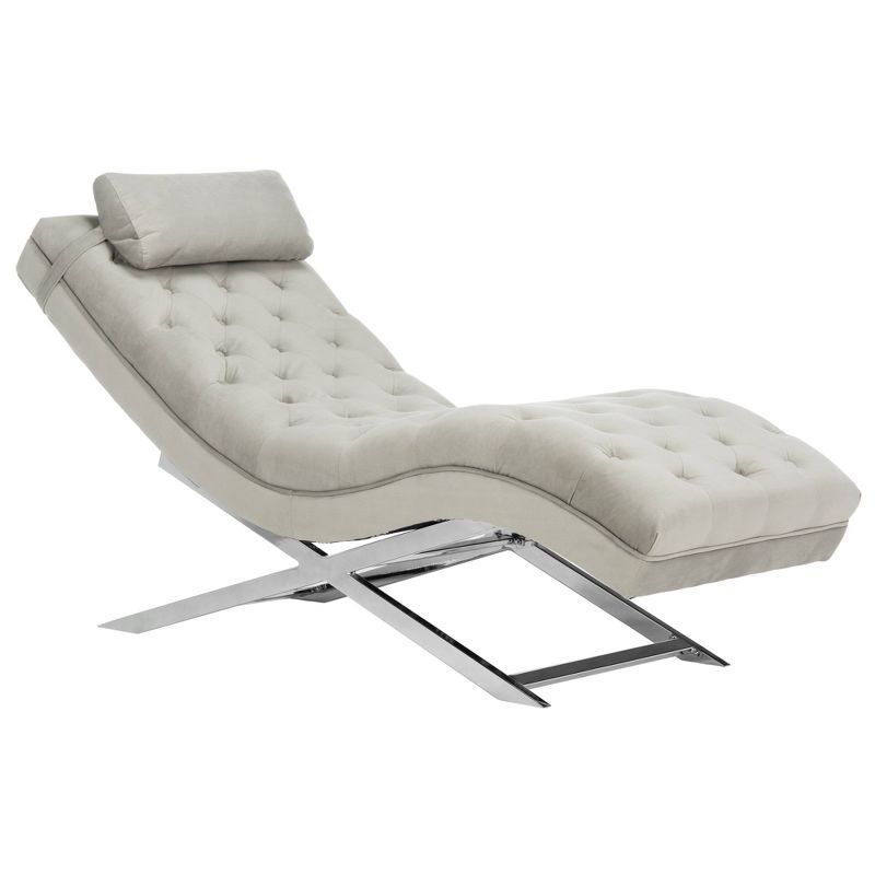Fortas Mid-Century Modern Fabric Chaise Lounge Gray/Dark Walnut - Christopher Knight Home
