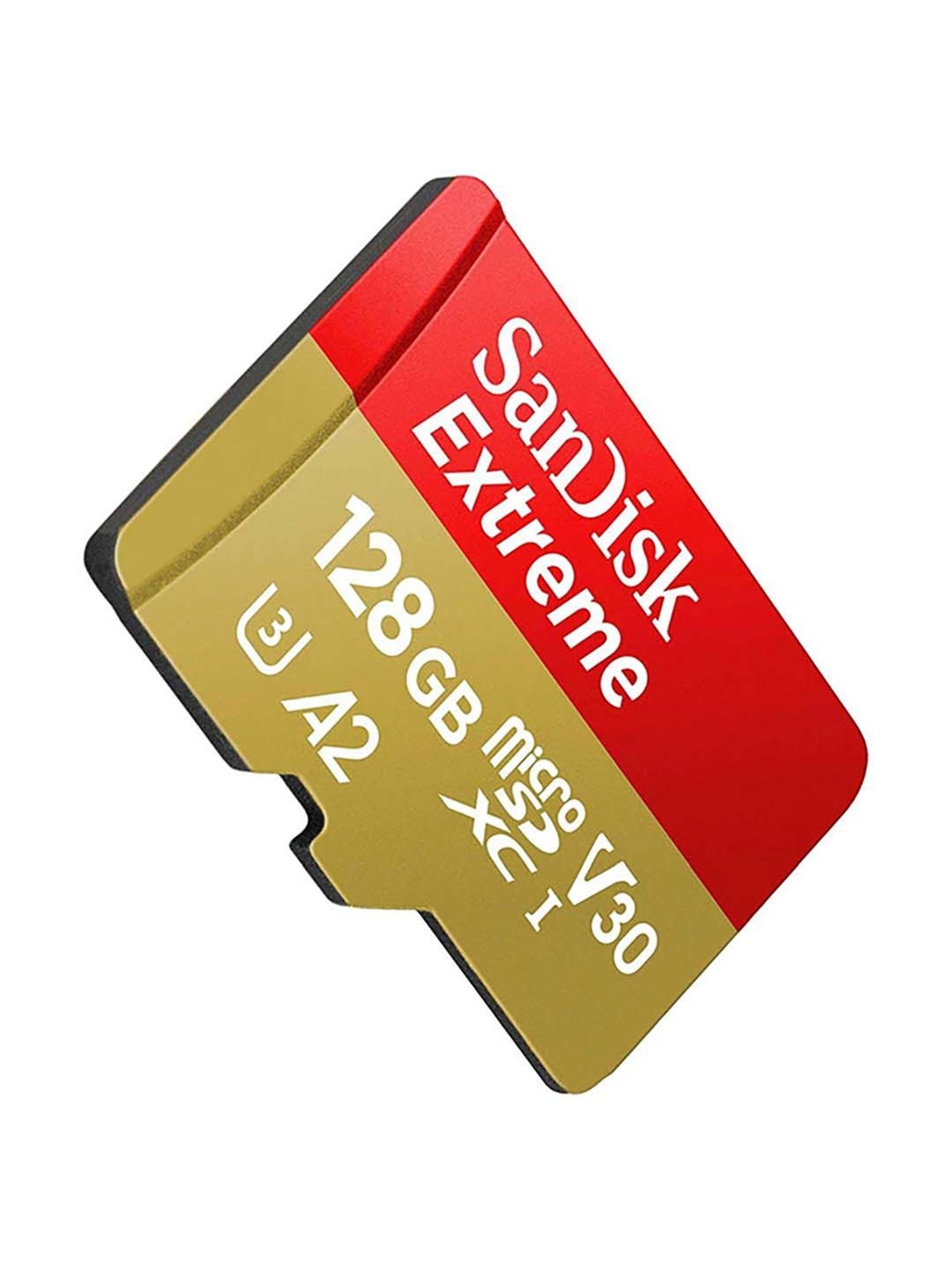 SanDisk Extreme microSD UHS I Card 128GB for 4K Video on Smartphones and Action Cameras (Red/Yellow)