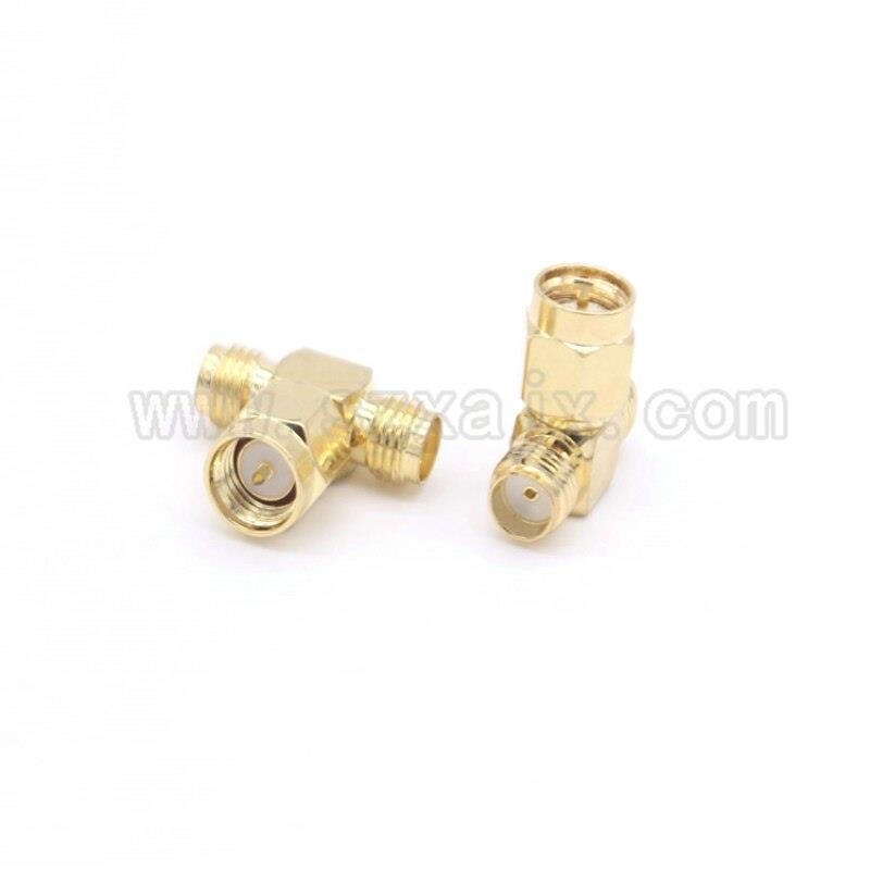 RF coaxial coax adapter SMA to SMA 3 way Triple T connector SMA male to 2 female 3 way adapter fast ship