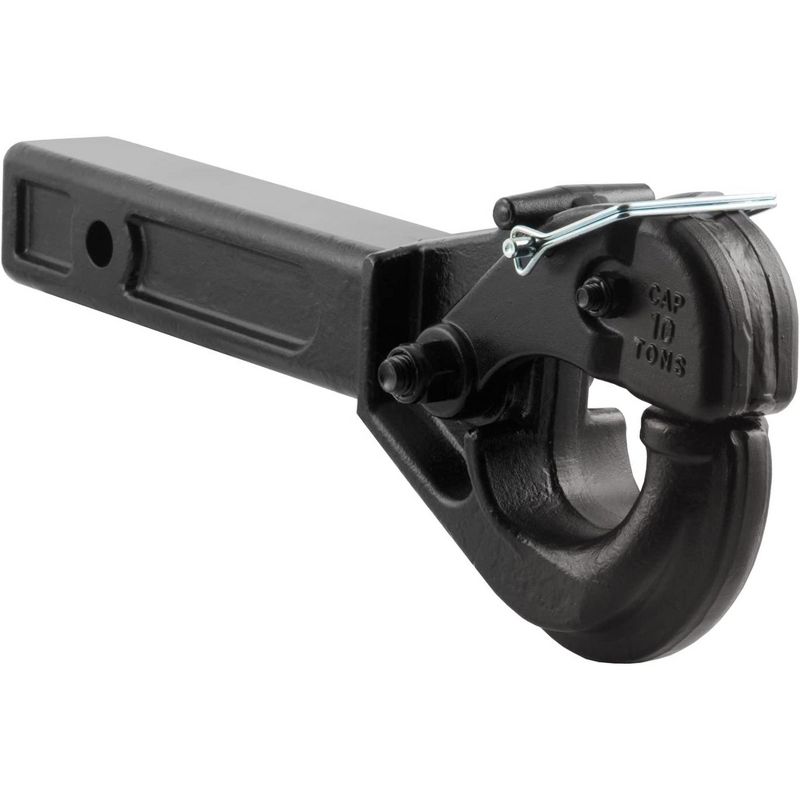 CURT 48004 Receiver Mount Pintle Trailer Hitch Hook for 2 Inch Receiver Tube and 2.5 Inch Inside Diameter Lunette Rings, Holds 20,000 Pounds, Black