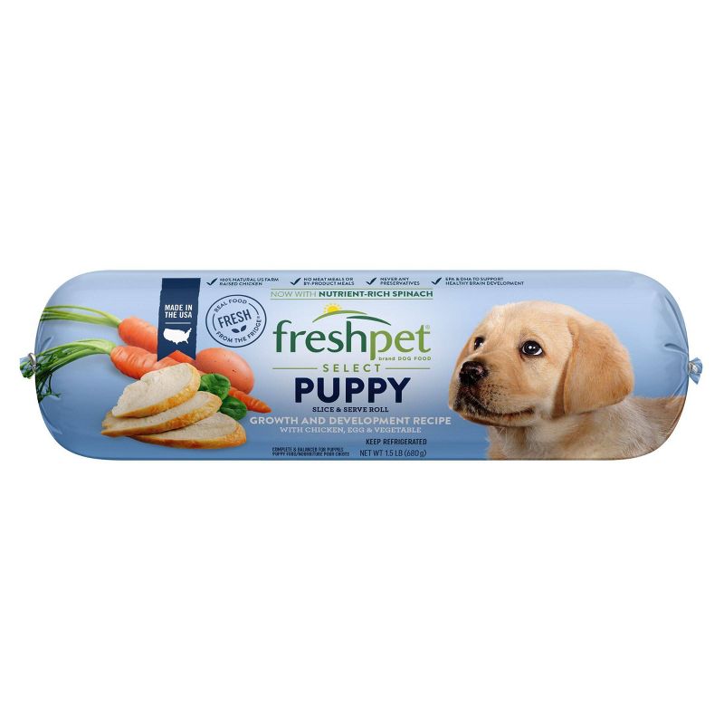 Freshpet Select Roll Puppy with Chicken, Egg & Vegetable Refrigerated Wet Dog Food - 1.5lbs