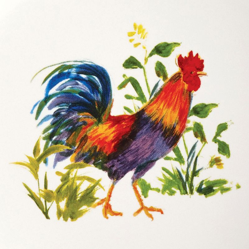 Bonjour Meadow Rooster Round Serving Bowl (10")