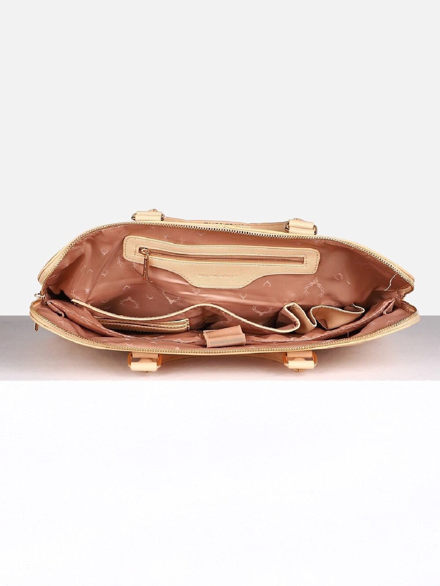 Allen Solly Beige PU Laptop Messenger Bag