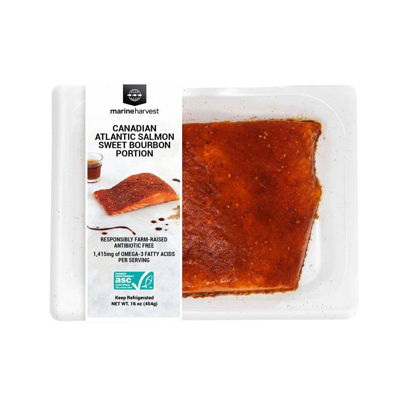 Marine Harvest Sweet Bourbon Salmon Portion - Frozen - 16oz