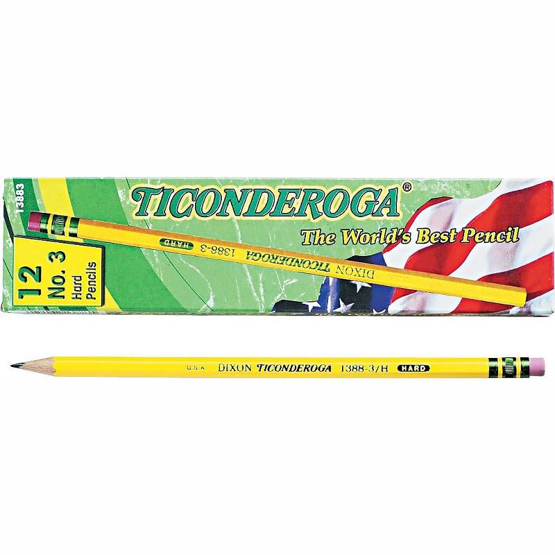 Dixon Woodcase Pencil HB #3 Yellow Dozen 13883