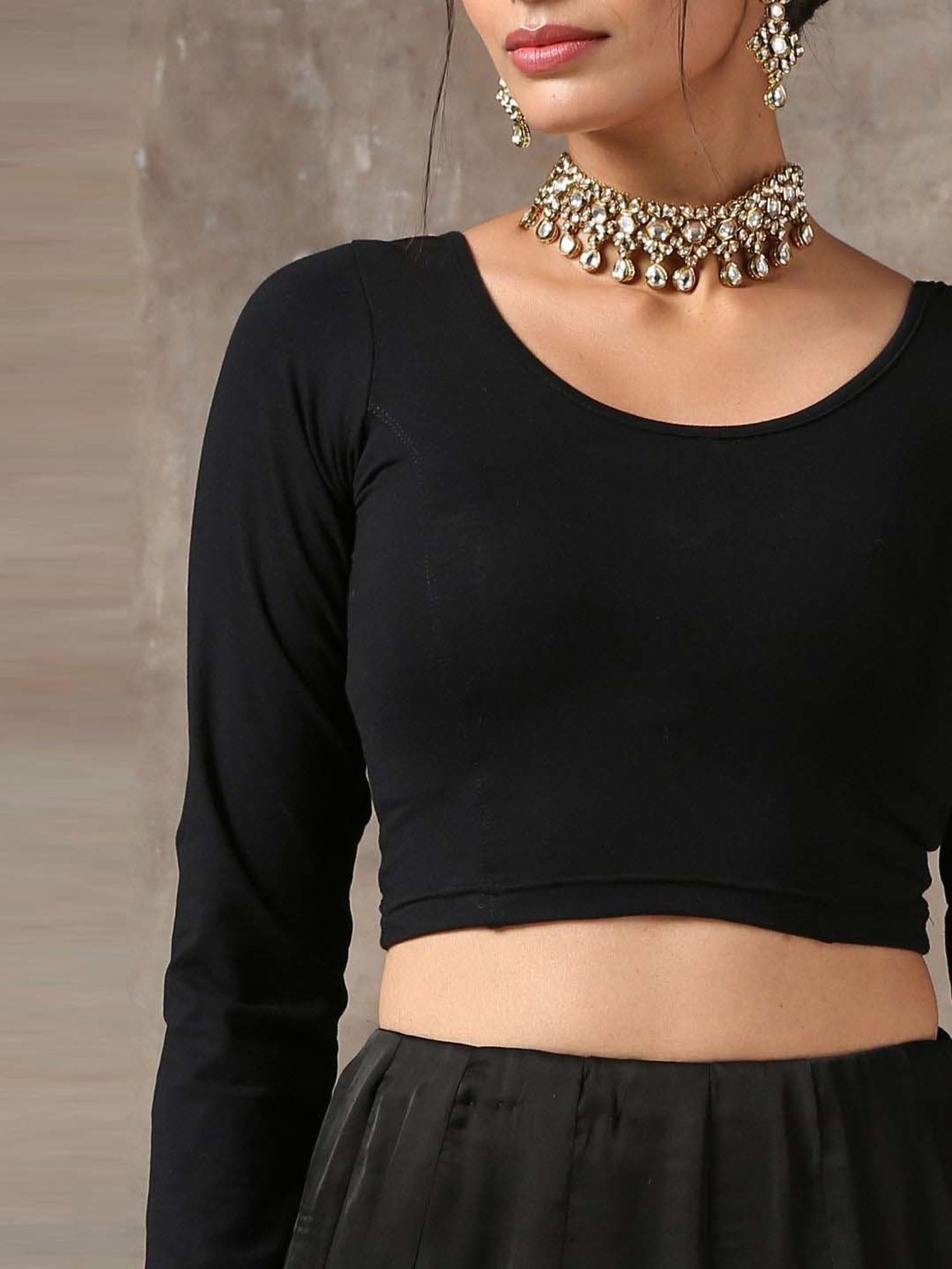 Swtantra Black Plain Readymade Blouse