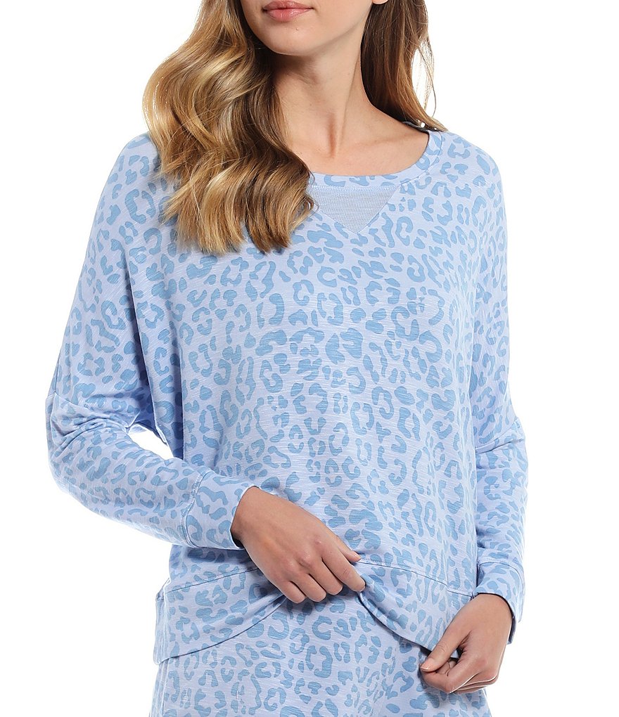 Honeydew Starlite Leopard French Terry Print Coordinating Lounge Sweatshirt