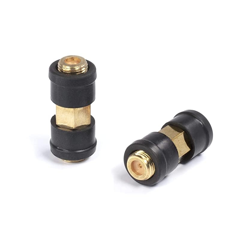Gold Weather Sealed Coaxial Extension Coupler | 50 Pack | Cable Extension Adapter Barrel Splice Coupler | Connects Two Coaxial Video Cables Female to Female Connector 3GHz Rated