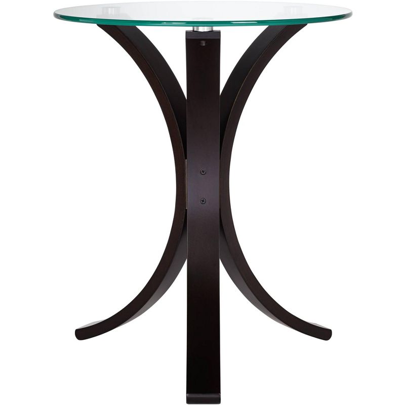 Studio 55D Niles 17 3/4" Wide Bent Wood and Glass Modern Accent Table
