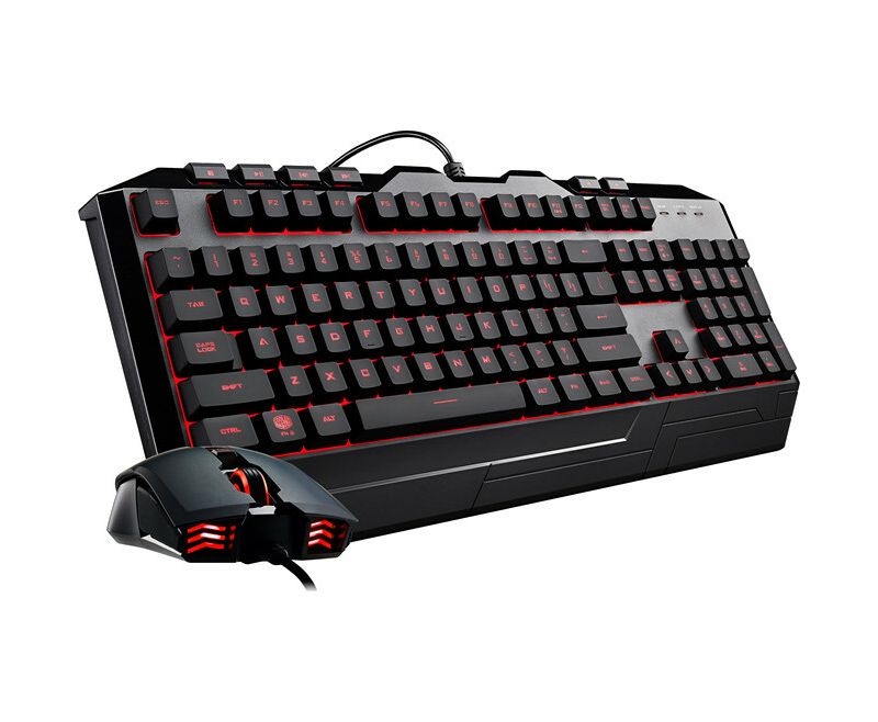 Cooler Master Devastator 3 Keyboard & Mouse - USB 1.1 Cable English (US), International - Black - USB 2.0 Cable Optical - 2400 dpi - Scroll Wheel