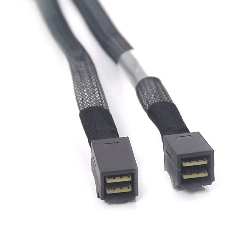 Internal Mini SAS HD SFF-8643 to SFF-8643 Cable, with Sideband, 100-Ohm, 0.5-m(1.6ft), 2 Pack